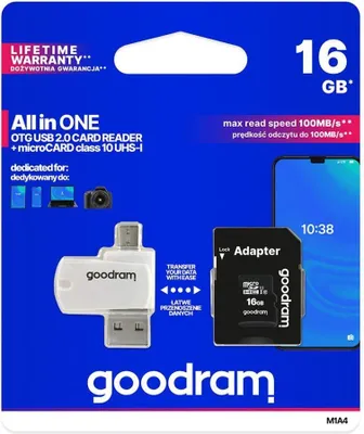 Produktbild von Goodram M1A4-0160R12 Speicherkarte 16 GB MicroSDHC Klasse 10 UHS-I