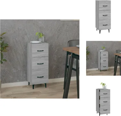 Produktbild von vidaXL Sideboard Grau Sonoma 34,5x34x90 cm Holzwerkstoff -  Sideboards