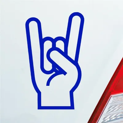 Produktbild von Auto Aufkleber Gabel Rock Heavy Metal Gruss Pommesgabel 8x13 cm Dunkelblau Sticker Heckscheibenaufkleber