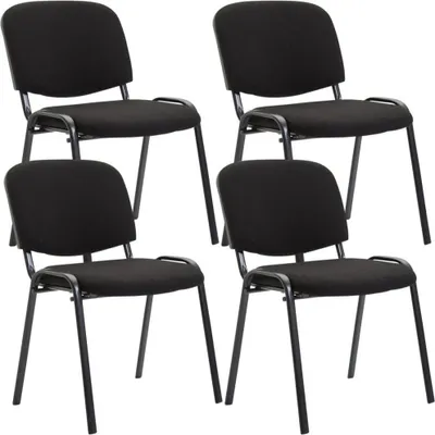 Produktbild von 4-teiliges Besucherstuhl-Set – Konferenzstühle – Komfort und platzsparende Farbe: Schwarz