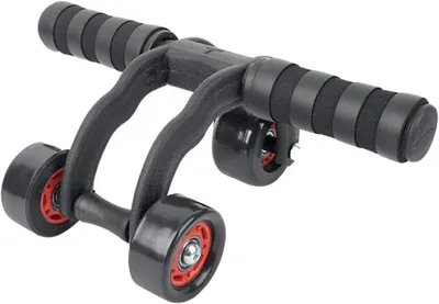 Produktbild von Ab-Roller mit 3 Rädern und Kniepolster, bis 100 kg – Bauchmuskeltrainer – Ab-Rad