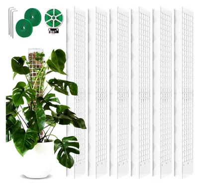 Produktbild von 6 Stück Moosstab Rankhilfe: 61 cm Pflanzstab aus Kunststoff mit 3 Erdspießen, 2 Klettbändern, 30 m Garten Drehbinder, Rankhilfe für Monstera, Moosstab für Kletterpflanzen