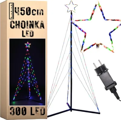 Zdjęcie produktu dla Choinka 300 LED zewnętrzna 450cm Choinka 300 LED zewnętrzna 450cm multicolor