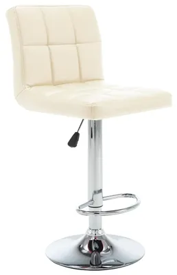 Image de vidaXL Tabouret de bar 2 pcs. Crème similicuir