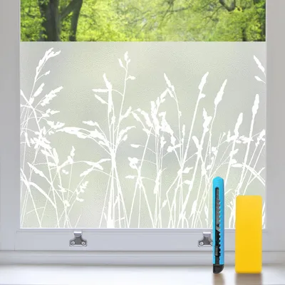 Blickdichte Fensterfolie 59,5 x 200 cm, statisch haftend, Milchglas