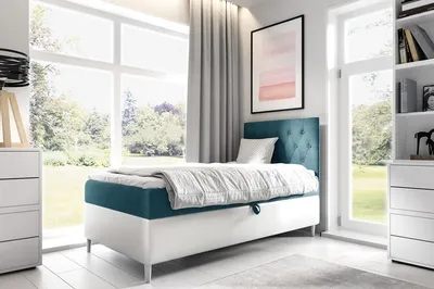 Produktbild von Boxspringbett FIFI 1 100x200 cm Bett mit Stauraum Kinderbett Bonell H3 - RECHTE ÖFFNUNGSSEITE (Fresh 34 + Soft 17)