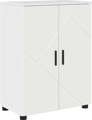 Image de vidaXL Armoire de salle de bain avec rangement blanc brillant 60 x 35 x 80 cm