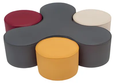 Immagine prodotto di Elegante set di pouf Pouf di design in tessuto Pouf da salotto