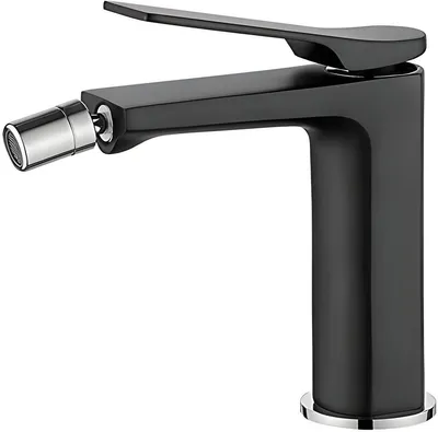 Produktbild von PolkaHome® Bidetarmatur, Bidetmischbatterie für Bad, Warm- und Kaltwasserhahn, Schwarz - 360° schwenkbarer Auslauf, Messingkonstruktion