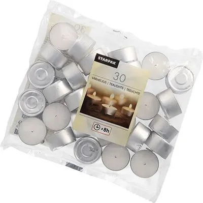 Produktbild von Papstar Teelichte Ø 39 mm · 22 mm weiß · mit langer Brenndauer 8 h, 15 x 30 Stück