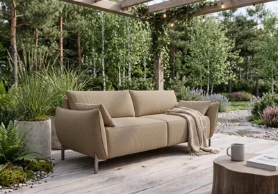 Image de Canapé 2 places pour terrasse et jardin, tissu Sunlight, couleur Toffee, mod?le SUNMEE