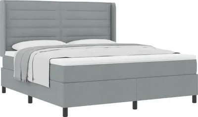 Productafbeelding van vidaXL Boxspringbed met matras, lichtgrijs, 200 x 180 cm, gestoffeerd