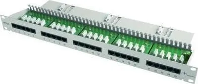 Produktbild von Telegärtner 25-port ISDN patch panel, RJ-45, Rackeinbau, 1U, 482,9 mm, 44,2 mm, 164,8 mm