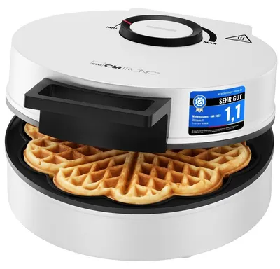 Produktbild von Herzförmiges Waffeleisen Waffeleisen Herzwaffeleisen - 1200 W - Antihaftbeschichtung - Stufenlos einstellbare Bräunung - Weiß