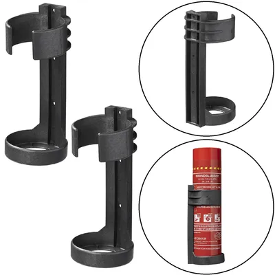 Produktbild von 2x Wandhalter Feuerlöscher aus Kunststoff für 600 ml Feuerlöscher Halterung in Schwarz – für Wohnwagen oder Wohnmobil