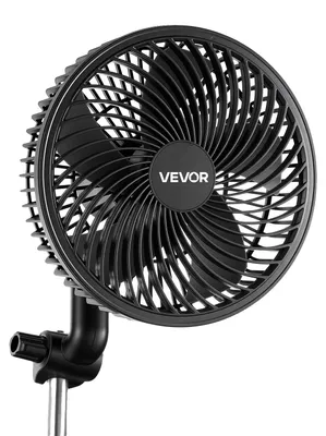 Immagine prodotto di Ventilatore VEVOR per coltivazione con clip, oscillante, ventilatore da 10 W con clip e porta USB, 9 livelli di velocità e modalità di circolazione, ventilatore a ricircolo per la circolazione dell'aria e il raffreddamento in growbox e tende da coltivazione, nero