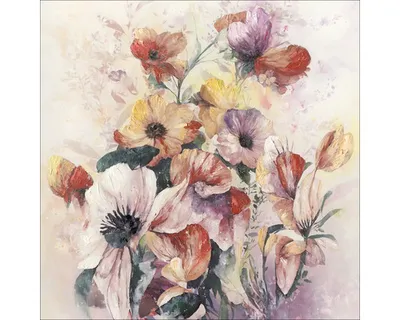 Produktbild von Leinwandbild Original Colored Flowers II 100x100 cm