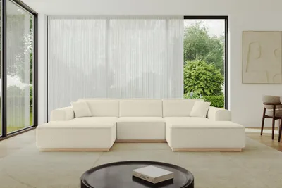 Produktbild von ALTDECOR Ecksofa in U-Form IREA-U1 301x165x80 cm Beige Corner Sofa Bett Eckcouch Couch L-Form Wohnlandschaft Cauchsofa