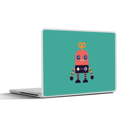 Produktbild von MuchoWow® Laptop Aufkleber Sticker Cover Roboter - Spielzeug - Gesicht - Rosa - Jungen - Kinder 31x22.5 cm - Laptop-Deko
