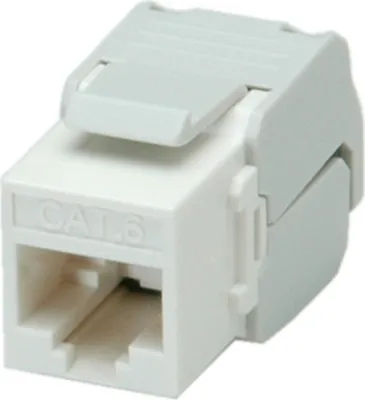 Produktbild von ROLINE Cat.6 (Class E) Keystone, ungeschirmt, werkzeuglos, weiss