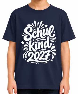 Produktbild von Schulkind 2027 Einschulung Erster Schultag Erstklässler Schultüte Kinder T-Shirt, Navy, 152