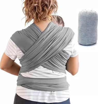 Produktbild von Tragetuch für Baby & Kleinkind, All-in-1 Stretchy Wrap Carrier, Elastische Tragehilfe, Atmungsaktiv & Verstellbar