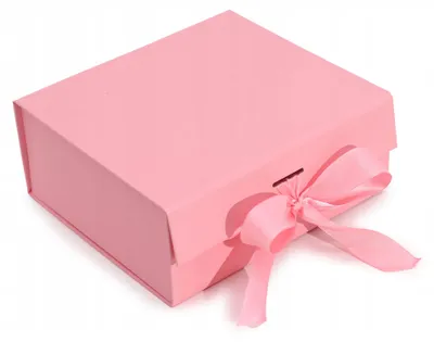 Produktbild von Domosfera Flache Rosa Geschenkbox für Geschenke 20x18x8cm