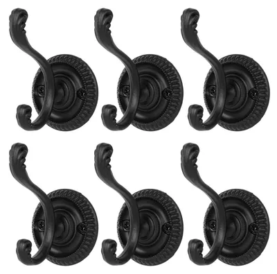Image de Ensemble de 6 crochets muraux rétro - Crochets décoratifs pour vêtements et accessoires
