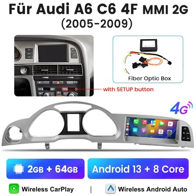 Produktbild von Hexinex 8.8" Android CarPlay 2GB+32GB Autoradio Für AUDI A6 C6 MMI 2G (2005-2009) GPS Navi WIFI 4G-LTE BT DAB+ SWC USB  DSP AUX 8-Kern