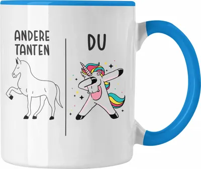 Produktbild von Trendation - Beste Tante Geschenk Tasse mit Spruch Kaffeetasse für Tante (Blau)