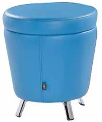 Produktbild von Hocker Barhocker Luxus Polsterhocker Modern Designer Wohnzimmer Leder Blau