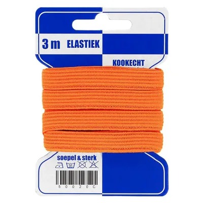 3 m Gummilitze Gummiband 10 mm orange