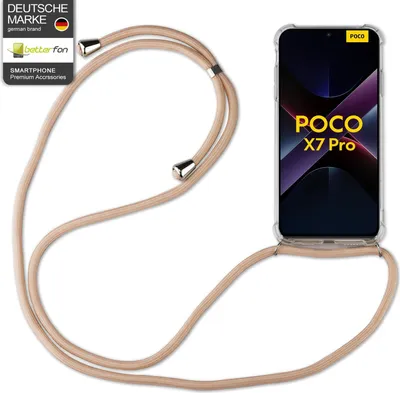 Produktbild von Handykett für Poco X7 5G Hülle mit Kordel Handyhülle mit Band in Beige / Braun