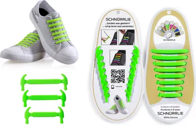 Produktbild von SCHNÜRRLIE elastische Silikon Schnürsenkel - Schuhband ohne Schuhe Binden für Kinder und Erwachsene - Grün