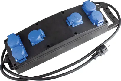 Produktbild von as-Schwabe Stromverteiler Steckdosenleiste Schuko auf 6x Schuko 230V 16A IP44