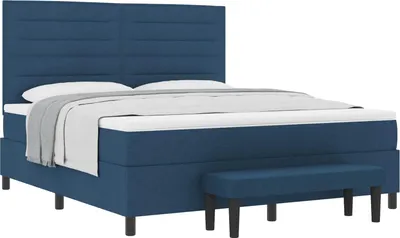 Produktbild von Boxspringbett mit Kopfteil Blau 180 x 200 cm Stoff