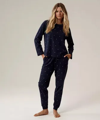 Produktbild von Damen Pyjama Atlantic mit lockerem Schnitt Dunkelblau 100% Baumwolle L
