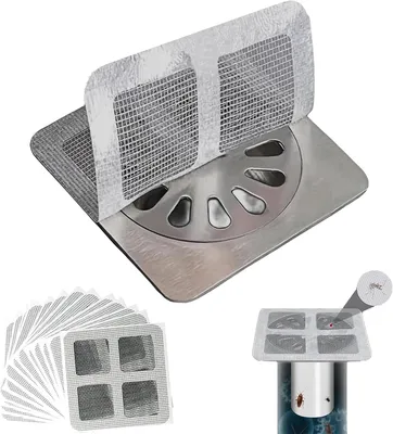 Produktbild von Abfluss Sieb selbstklebend 10x10 cm Haarfänger 30 Stück, H0288