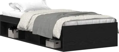 Obrázek produktu pro Rám postele bez matrace Dub černý 90x190 cm Dřevěné konstrukce