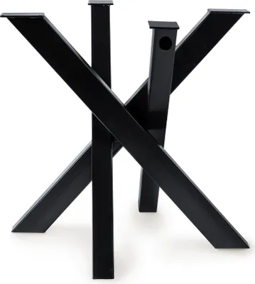 Obrázok produktu pre Magnetický rám stola Mobel pre sklenené dosky (čierny, 77x77xH71 cm) Orion Design krížový rám stolové bežce oceľové nohy stola kovové