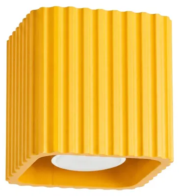 Zdjęcie produktu dla Plafon RIFF 1 żółty GU10 1xGU10 10W aluminium 10x10x10cm Sollux Lighting