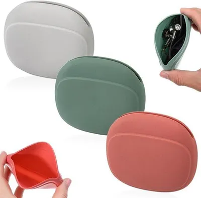 Immagine prodotto di Portacavi da viaggio, porta-auricolari, organizer per cavi da viaggio, copricavi, custodia in silicone per auricolari, custodia per accessori elettronici, mini armadietto