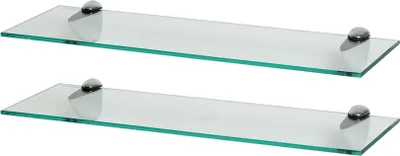 Produktbild von Harbour Housewares Schwebende Glas-Badezimmerregale – 60 cm – 2er-Pack