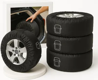 Produktbild von 4x Reifenschutzhülle – Reifenhüllen für Sommer Winterreifen bis 280 mm Breite reifenaufbewahrung tasche mit Tragegriff