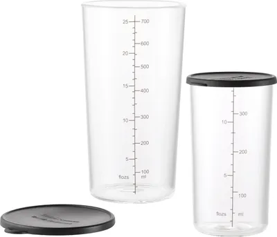 Produktbild von ESGE-Zauberstab Becherset Glas 7150 bestehend aus zwei Messbechern 400 ml & 700 ml aus Borosilikatglas inkl. Deckel
