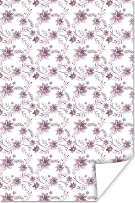 Produktbild von MuchoWow® Poster Blumen - Lila - Weiß 40x60 cm - Plakate für die Wand - Poster Babyzimmer