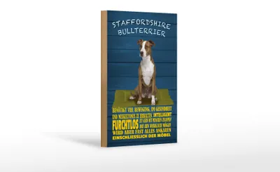 Produktbild von Holzschild Spruch 12x18cm Staffordshire Bullterrier Hund