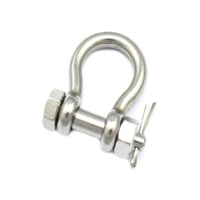 Produktbild von Schäkel 6,4mm mit Sicherungsbolzen WLL600kg Edelstahl Verbinder Schaekel