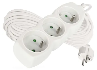 Prodlužovací kabel 10 m / 3 zásuvky / bílý / PVC / 1 mm2
