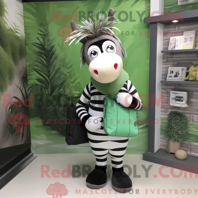 Produktbild von Waldgrünes REDBROKOLY Zebra-Maskottchenkostüm mit Leggings und Messengerbags